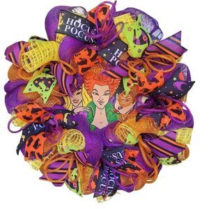 Hocus Pocus/ Sanderson sisters mesh Halloween wreath